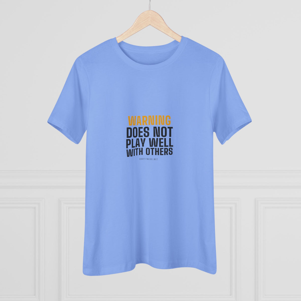 Warning Label women's tee - funny gym shirt by DoD Fitness