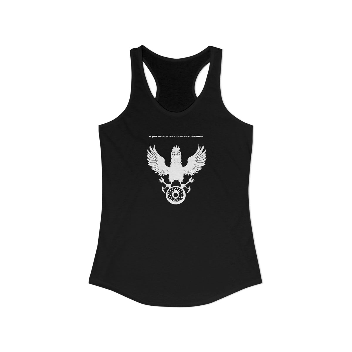 MEAL Team 6 - No Meal Left Behind women's racerback tank in Solid Black - funny gym tank by DoD Fitness