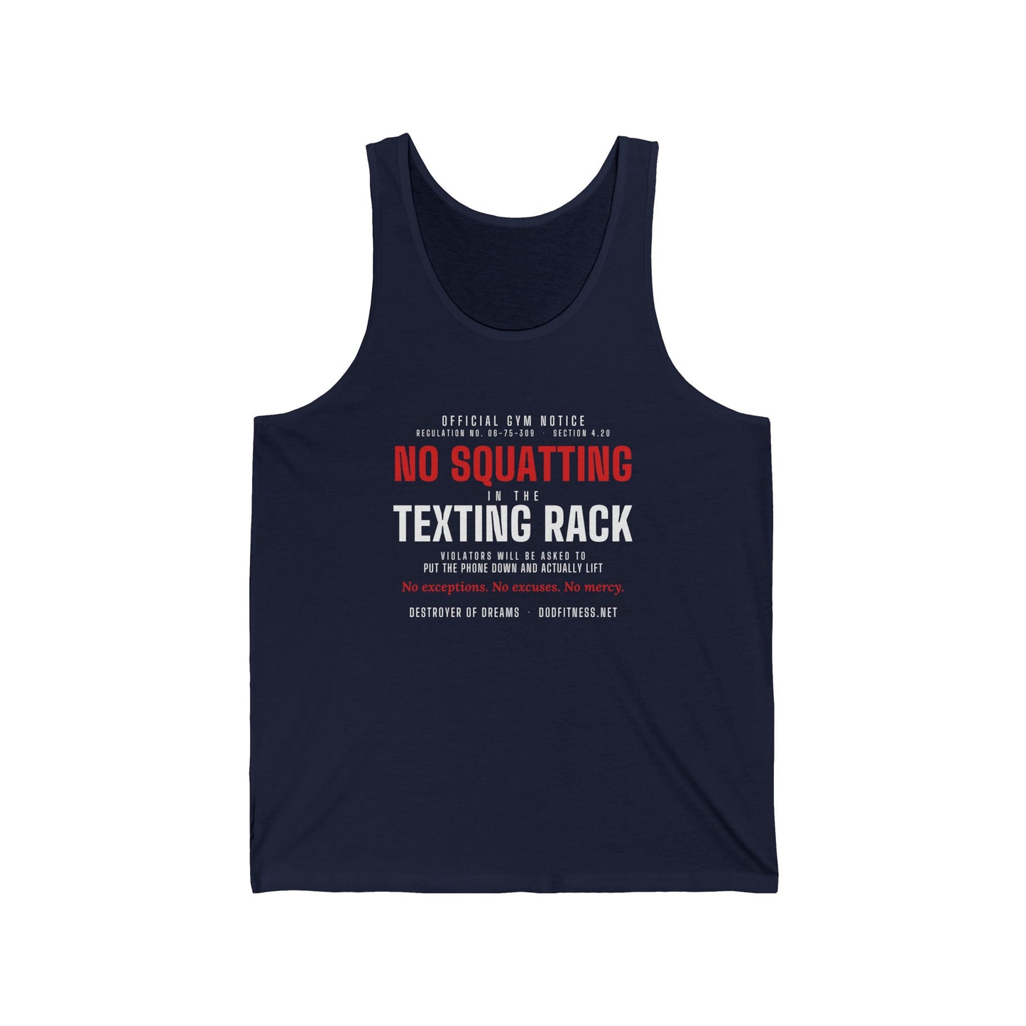 DoD Fitness - No Squatting Texting Rack Men's Tank