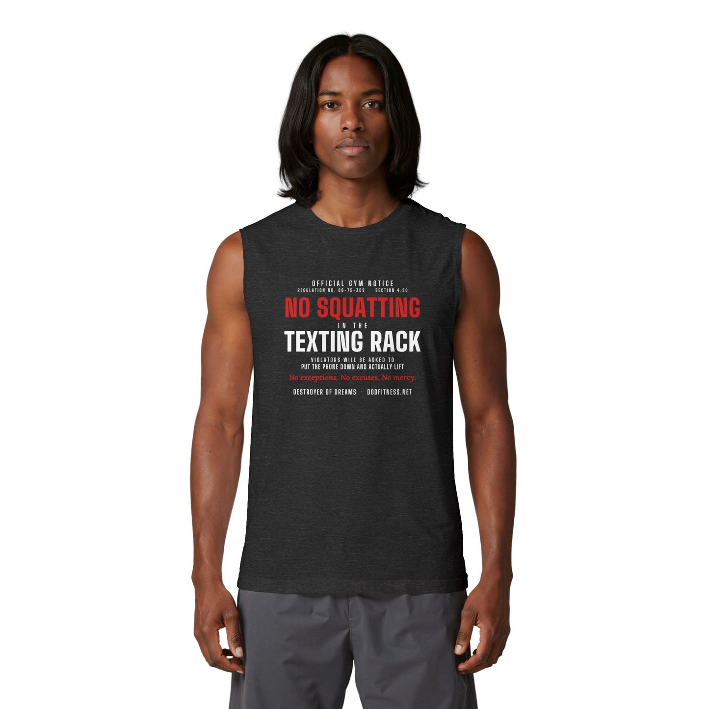 DoD Fitness - No Squatting Texting Rack Stringer Tank
