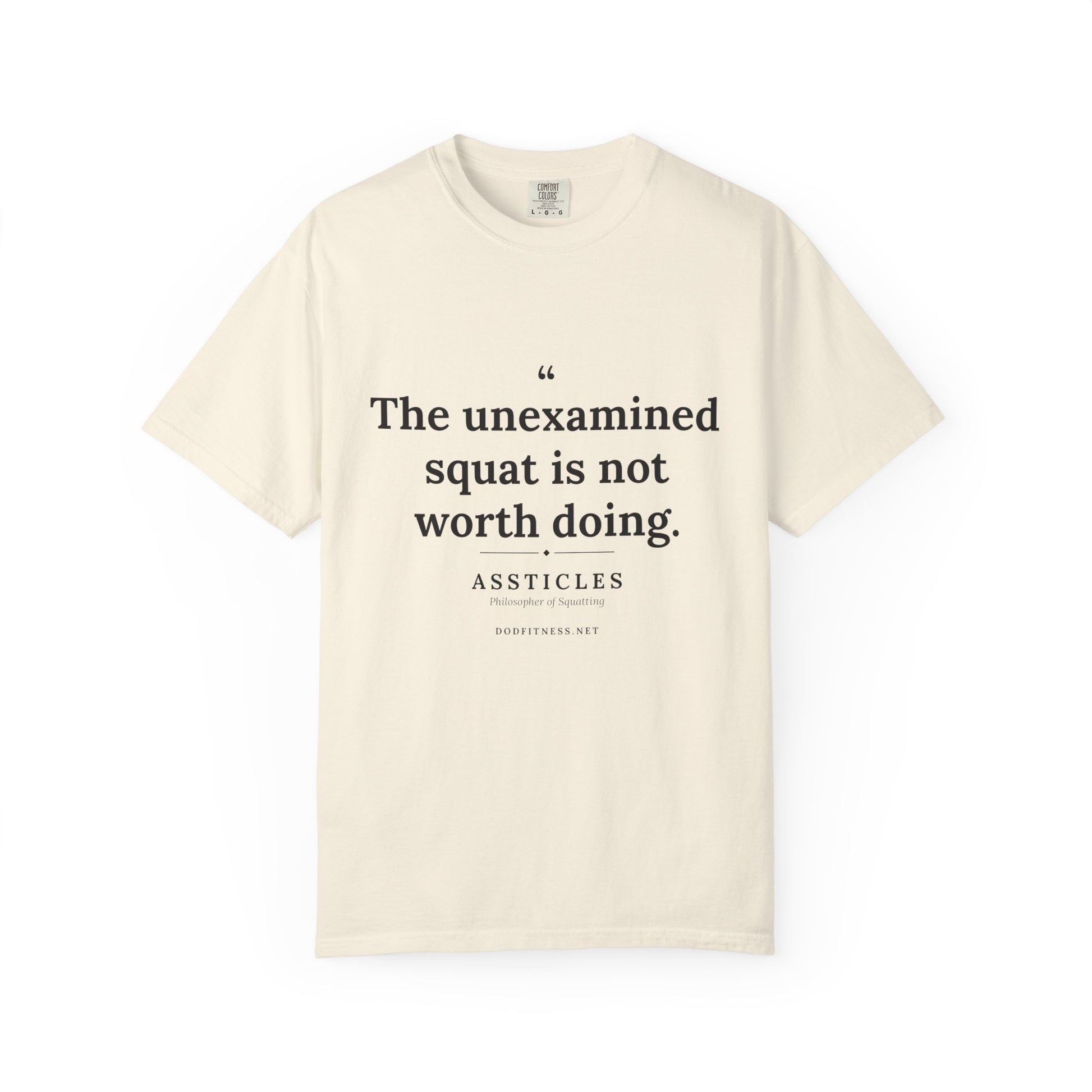 Assticles - The Unexamined Squat men's tee - funny gym shirt by DoD Fitness