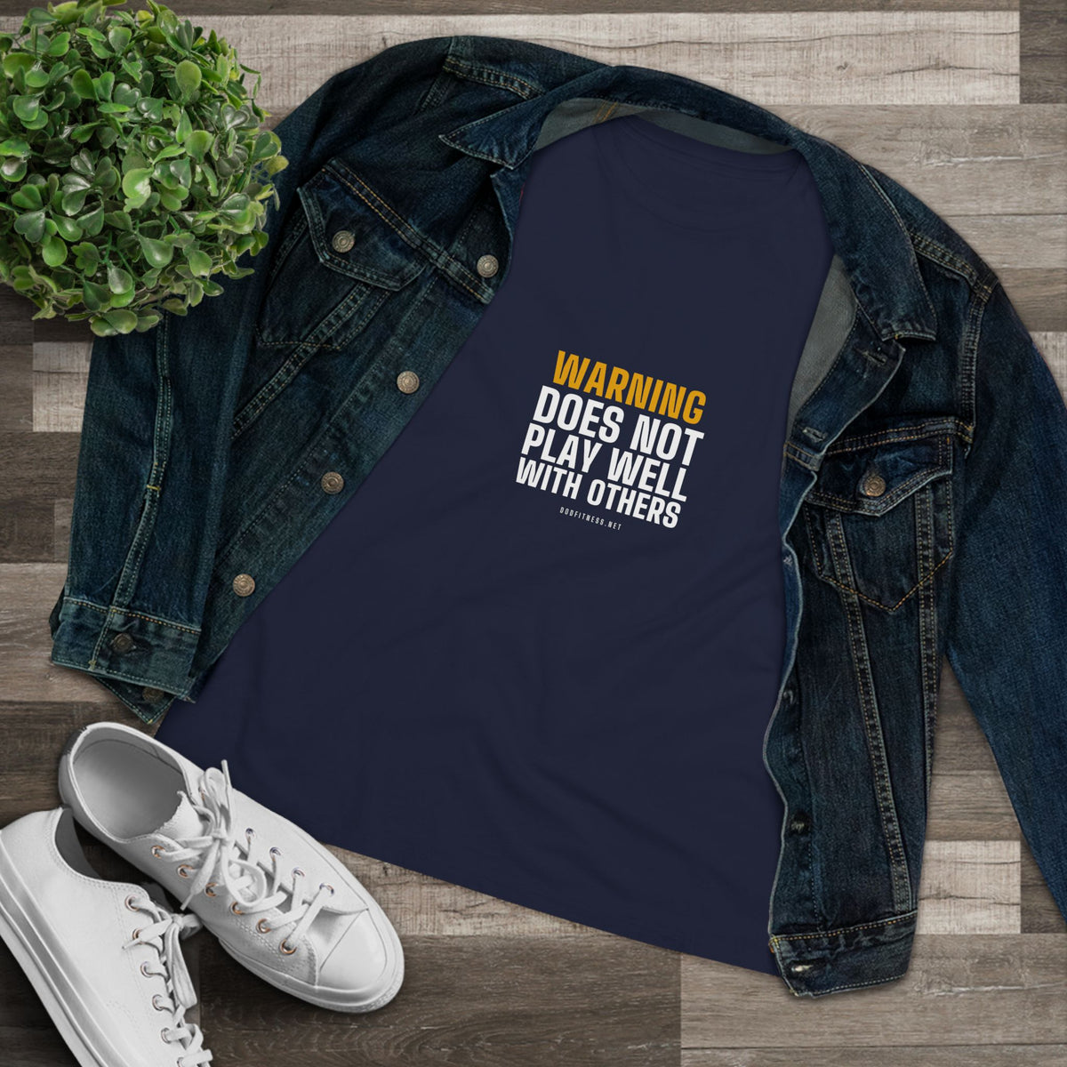 Warning Label women's tee - funny gym shirt by DoD Fitness