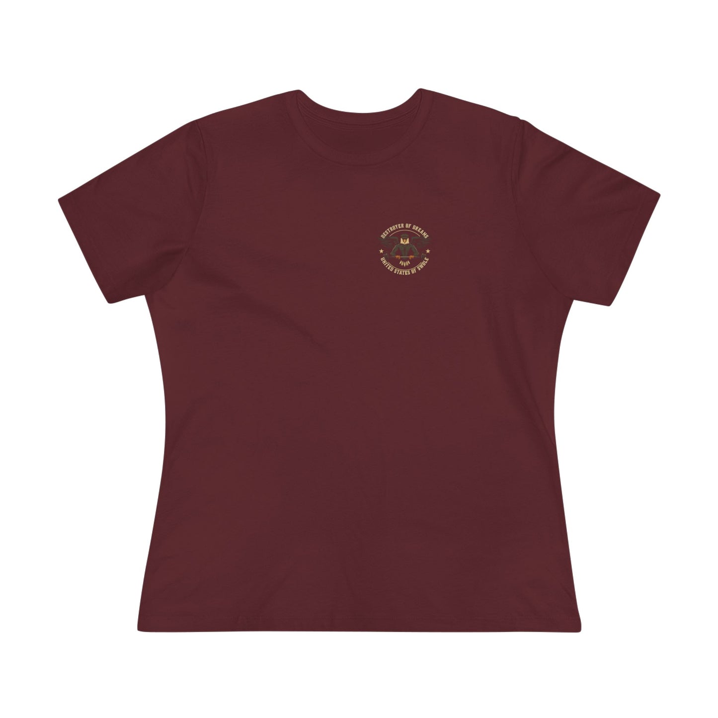 United We Serve - Military women's tee in Maroon - funny gym shirt by DoD Fitness