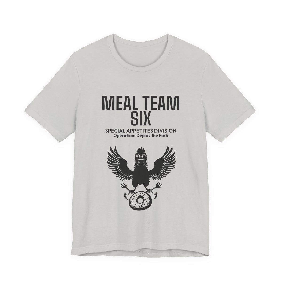 MEAL Team 6 - Deploy the Fork men's tee in Silver - funny gym shirt by DoD Fitness