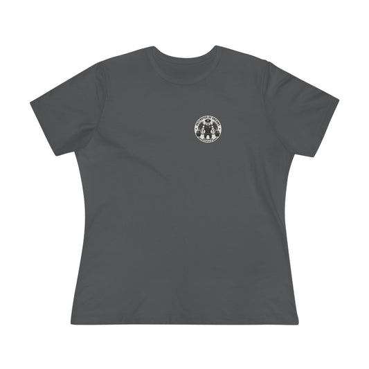Thin Blue Line women's tee in Asphalt - funny gym shirt by DoD Fitness