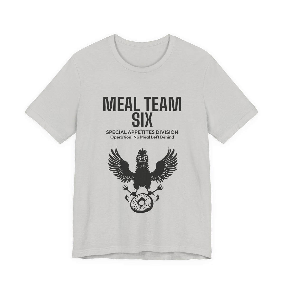 MEAL Team 6 - No Meal Left Behind men's tee in Silver - funny gym shirt by DoD Fitness