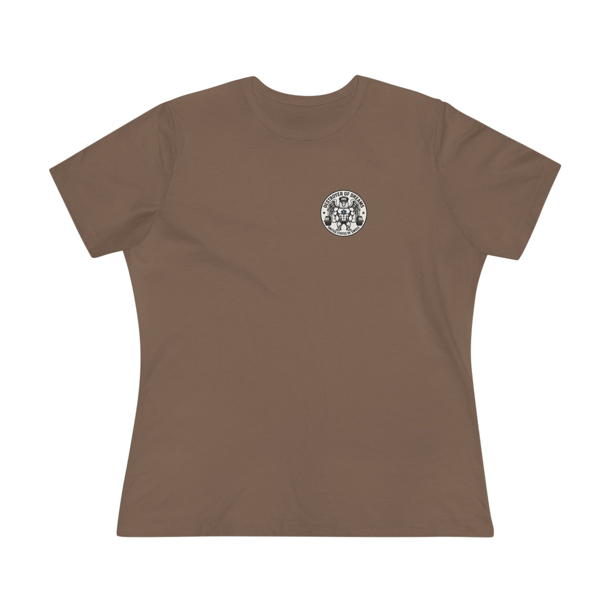 Thin Green Line women's tee in Vintage Brown - funny gym shirt by DoD Fitness