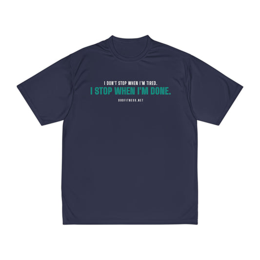 Tired performance tee in Navy - funny gym shirt by DoD Fitness