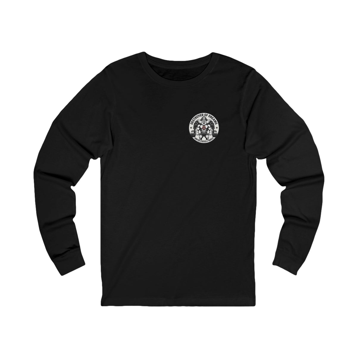 Thin Red Line long sleeve in Black - funny gym shirt by DoD Fitness