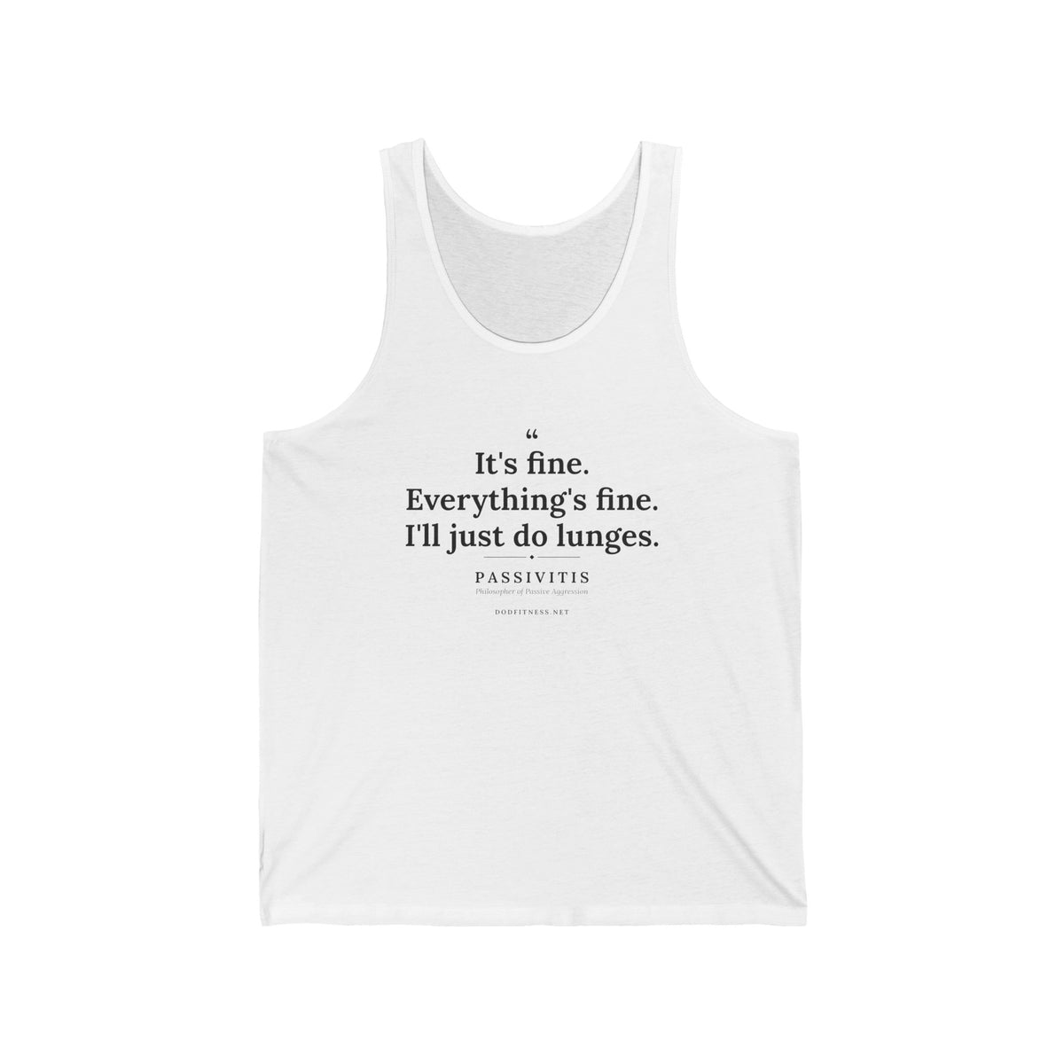 Passivitis - I'll Just Do Lunges men's tank in White - funny gym tank by DoD Fitness