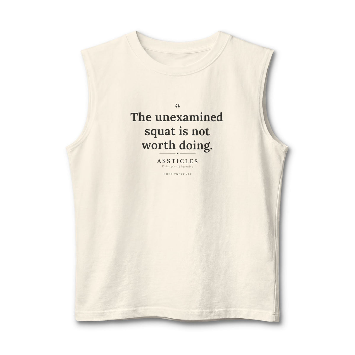 Assticles - The Unexamined Squat stringer tank - funny gym tank by DoD Fitness
