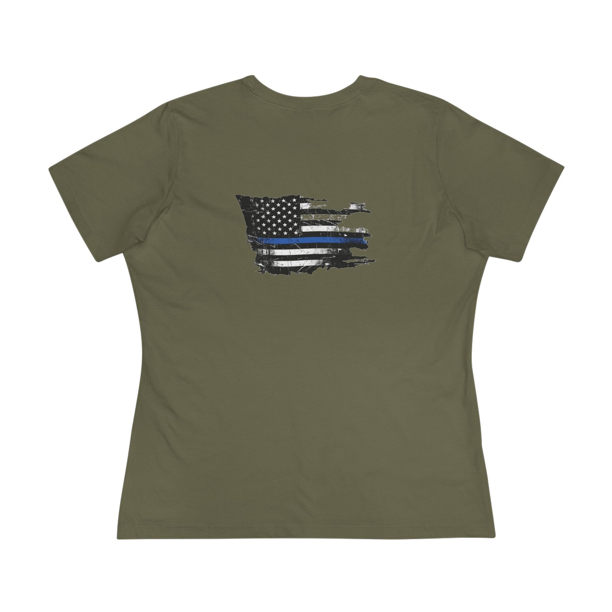 Thin Blue Line women's tee - funny gym shirt by DoD Fitness
