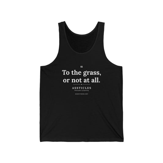 Assticles - To The Grass Or Not At All men's tank in Black - funny gym tank by DoD Fitness