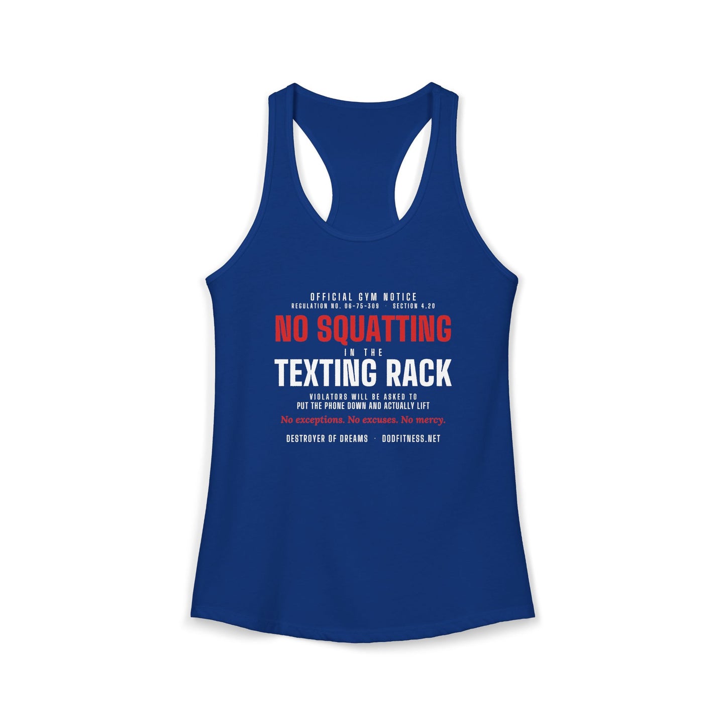 DoD Fitness - No Squatting Texting Rack Women's Tank