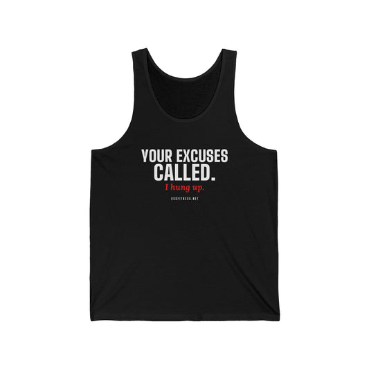 Excuses Called men's tank in Black - funny gym tank by DoD Fitness