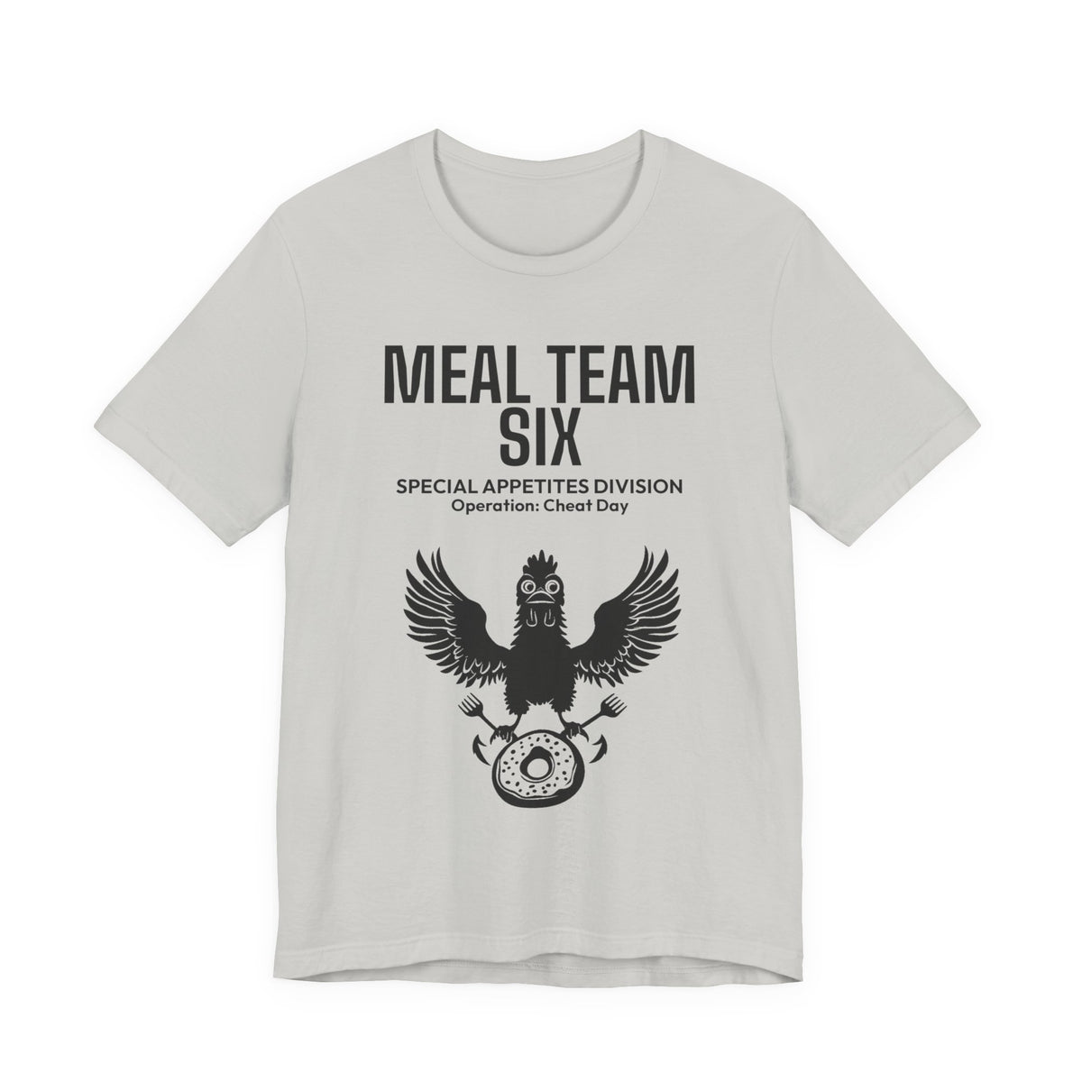 MEAL Team 6 - Operation: Cheat Day men's tee in Silver - funny gym shirt by DoD Fitness