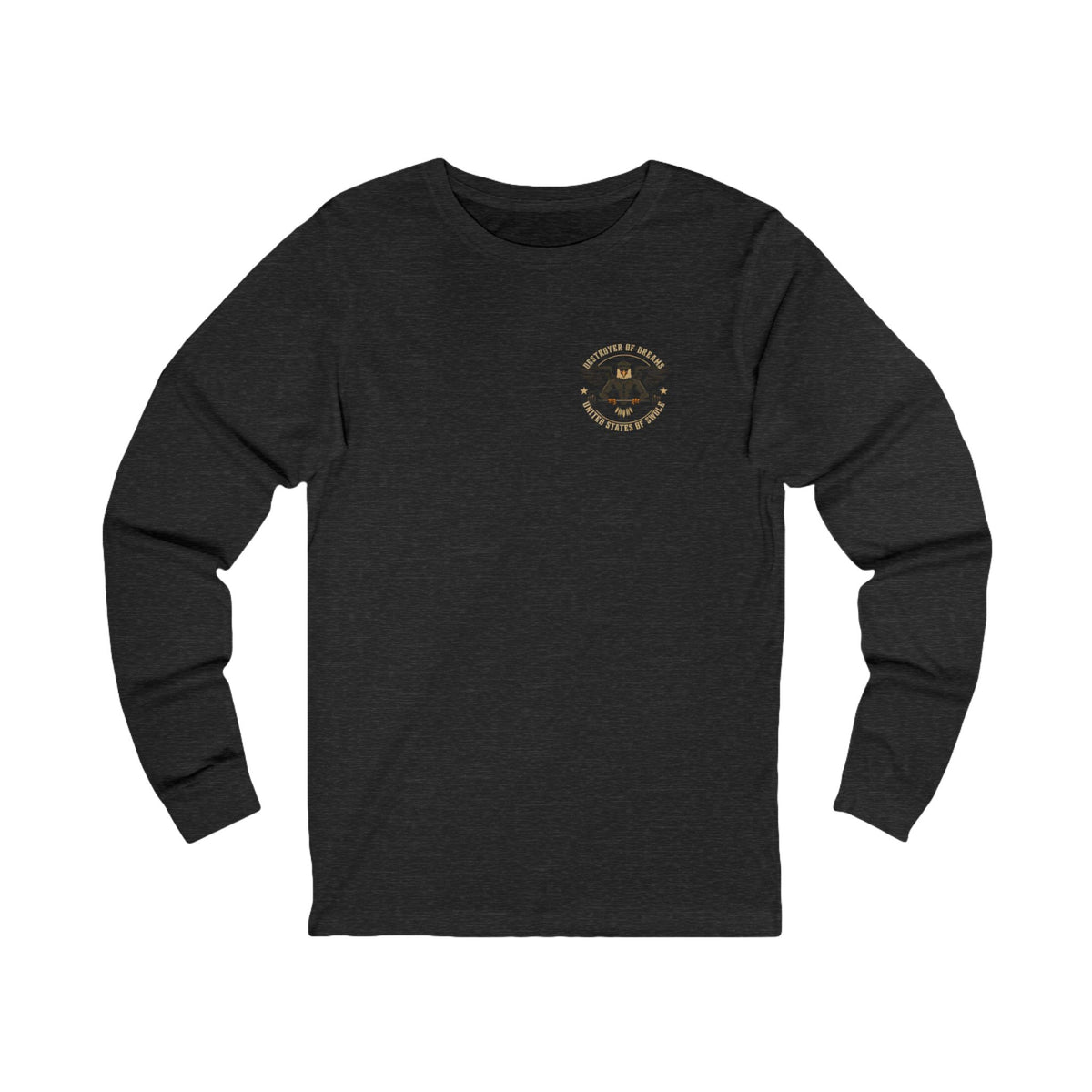 United We Serve - Military long sleeve in Dark Grey Heather - funny gym shirt by DoD Fitness