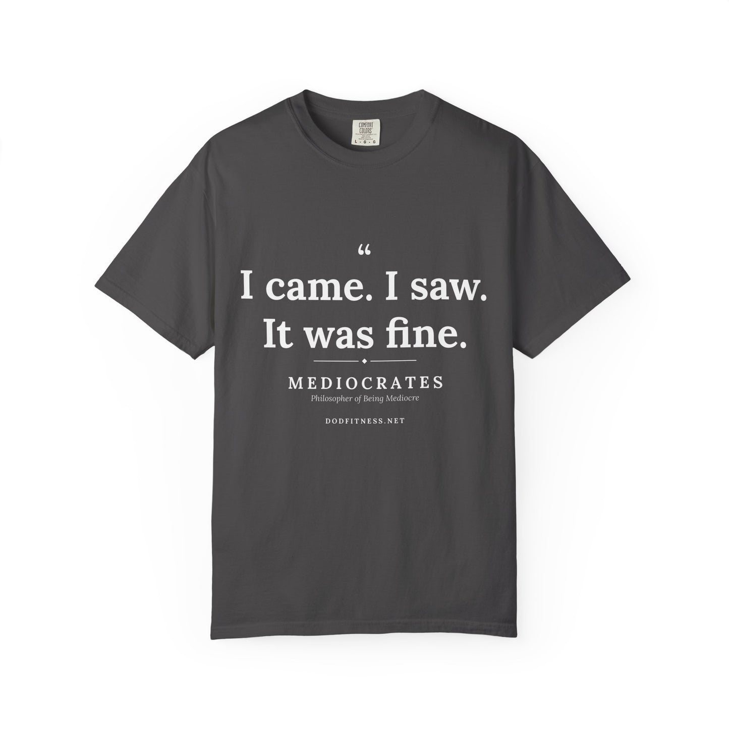 Mediocrates - I Came I Saw It Was Fine men's tee - funny gym shirt by DoD Fitness
