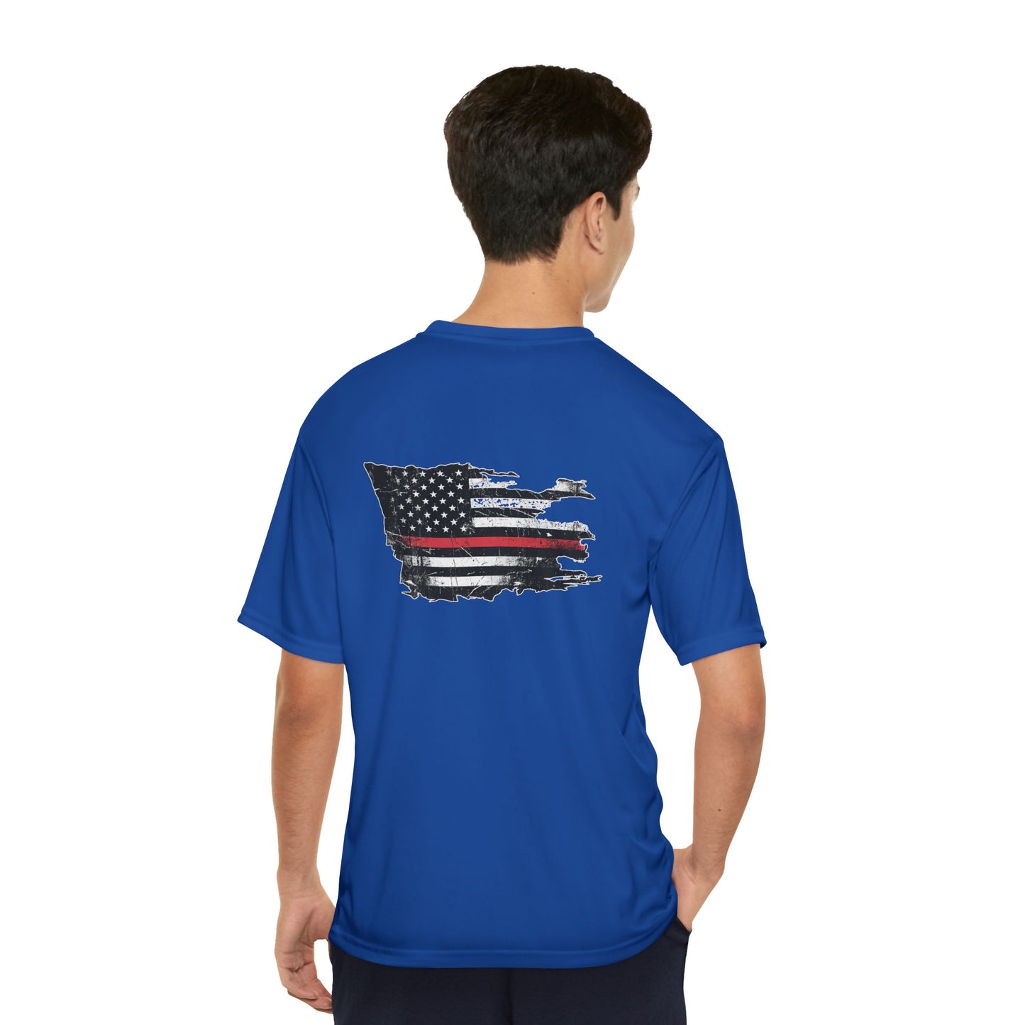 Thin Red Line moisture wicking shirt - funny gym shirt by DoD Fitness