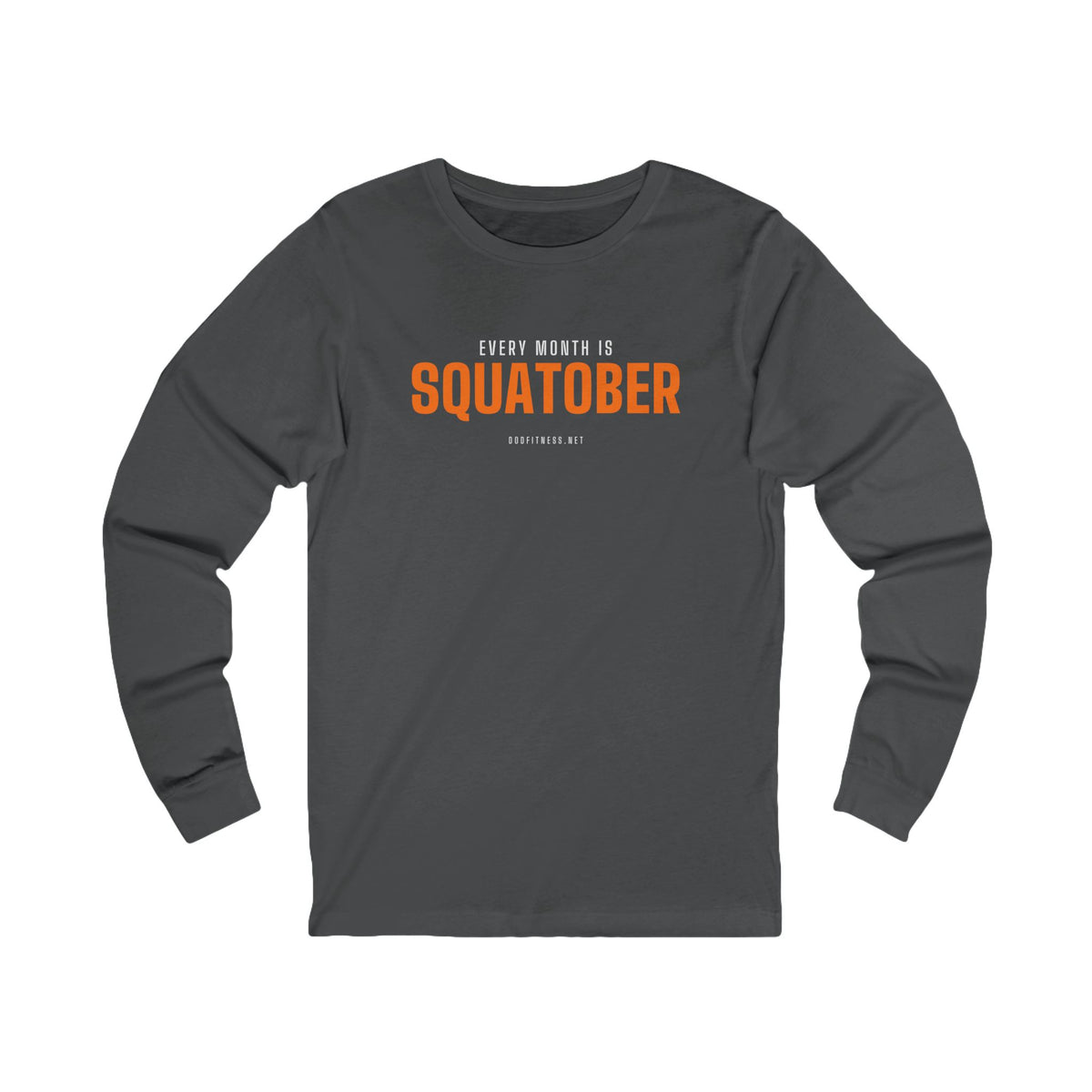 Squatober long sleeve tee in Asphalt - funny gym shirt by DoD Fitness
