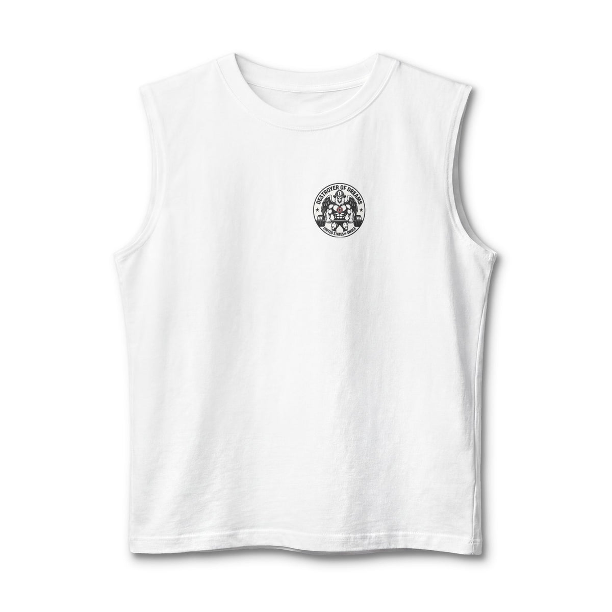 Thin Red Line stringer tank in White - funny gym shirt by DoD Fitness