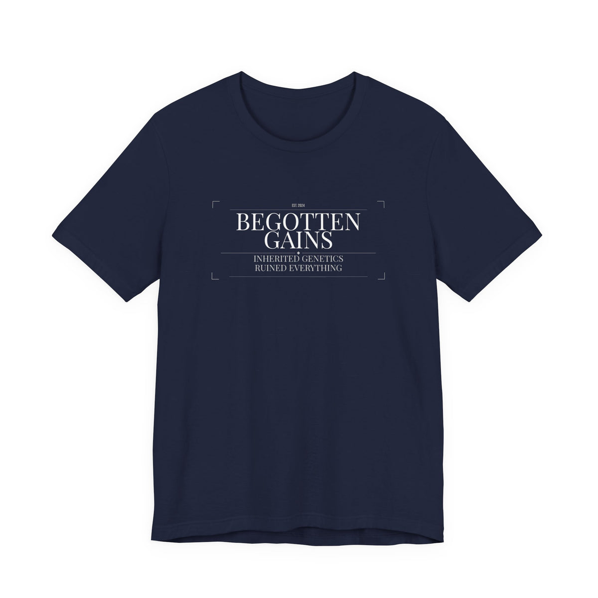 Begotten Gains - Iron Devotion men's tee in Navy - funny gym shirt by DoD Fitness