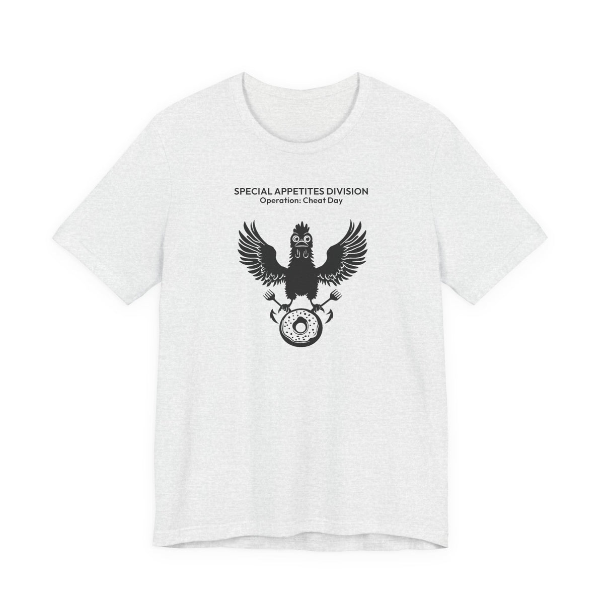 MEAL Team 6 - Operation: Cheat Day men's tee in Ash - funny gym shirt by DoD Fitness