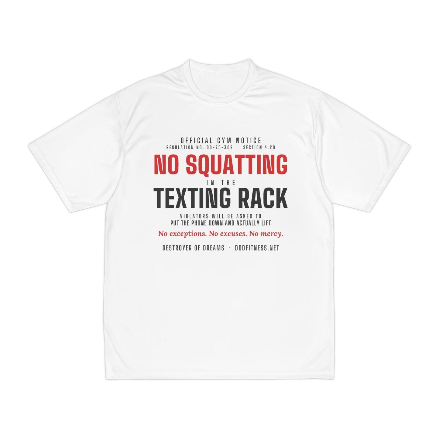 DoD Fitness - No Squatting Texting Rack Moisture Wicking