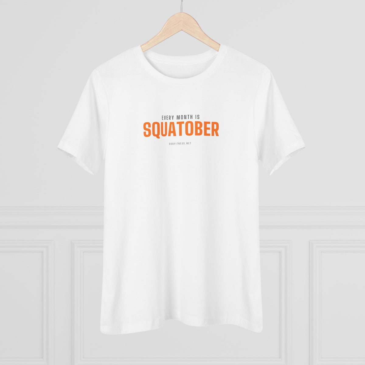 Squatober women's tee - funny gym shirt by DoD Fitness