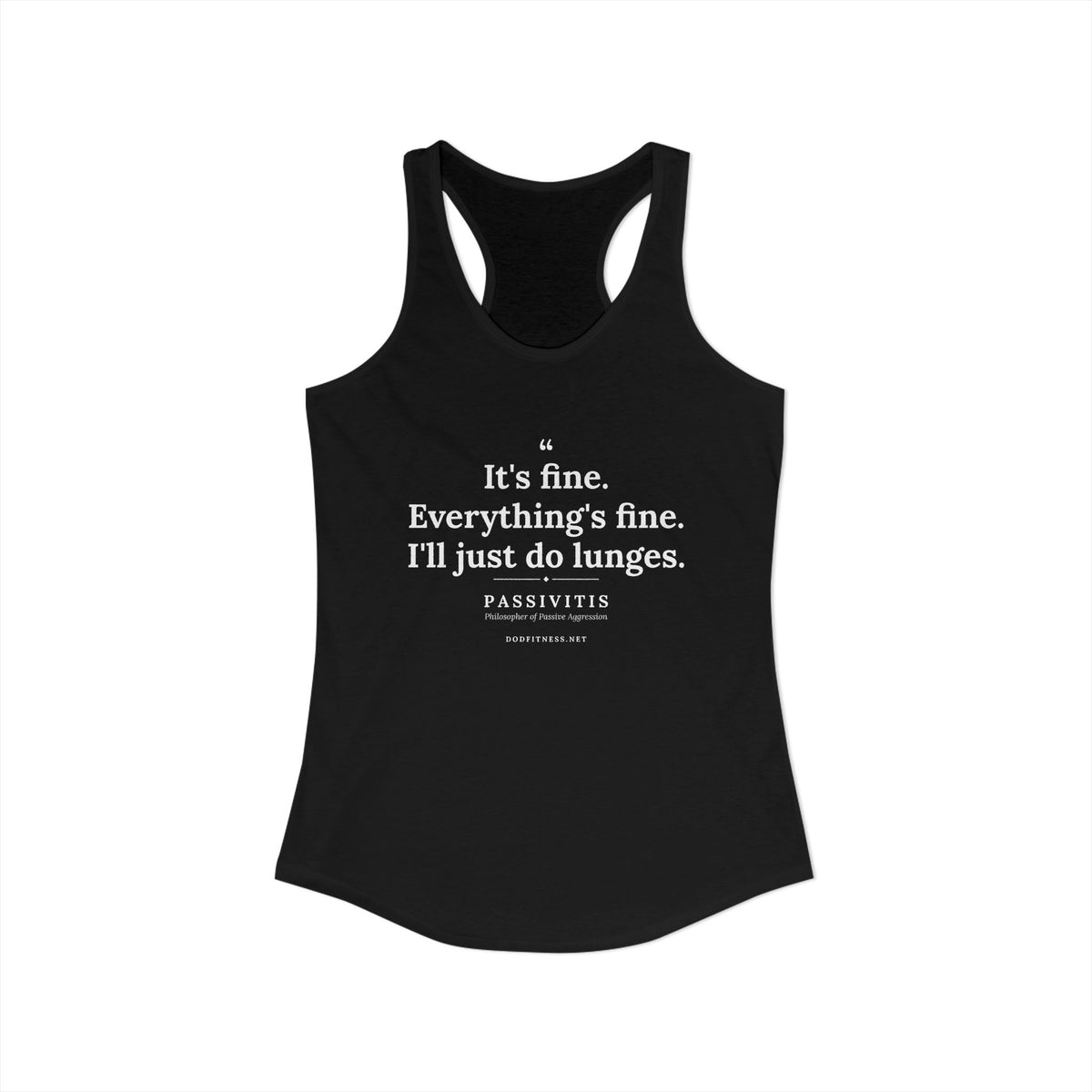 Passivitis - I'll Just Do Lunges women's racerback tank in Solid Midnight Navy - funny gym tank by DoD Fitness