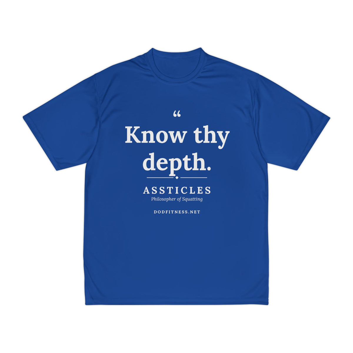 Assticles - Know Thy Depth performance tee - funny gym shirt by DoD Fitness