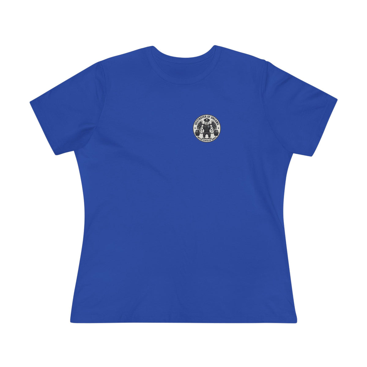 Thin Blue Line women's tee in True Royal - funny gym shirt by DoD Fitness