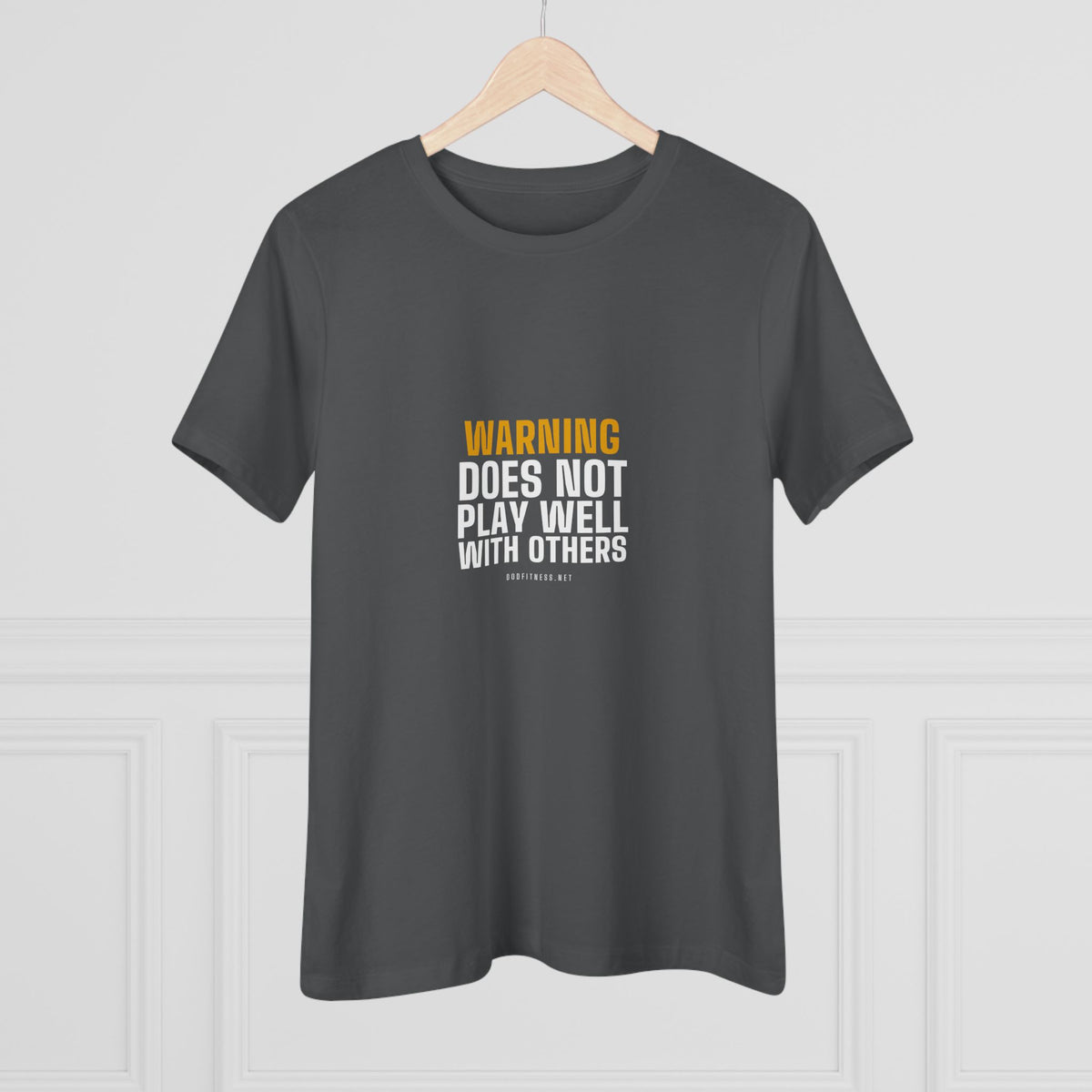 Warning Label women's tee - funny gym shirt by DoD Fitness