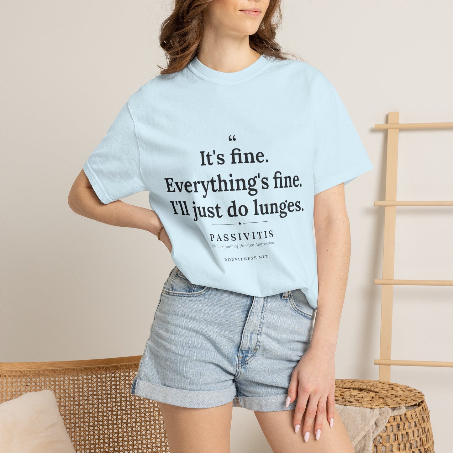Passivitis - I'll Just Do Lunges men's tee in Chambray - funny gym shirt by DoD Fitness