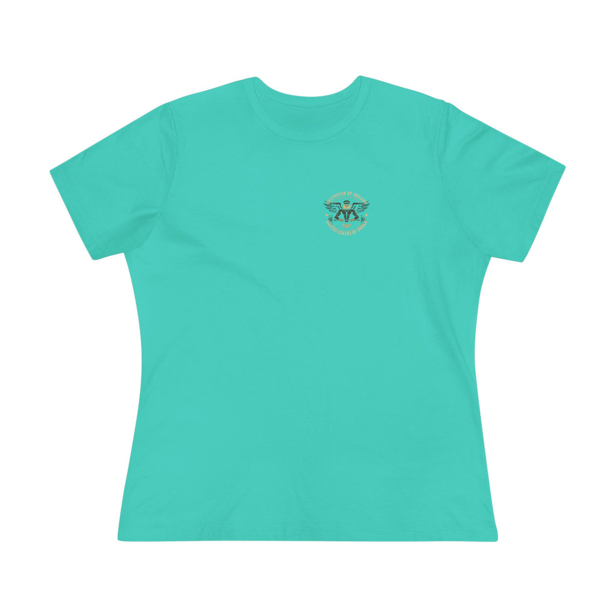 United We Serve - Military women's tee in Teal - funny gym shirt by DoD Fitness