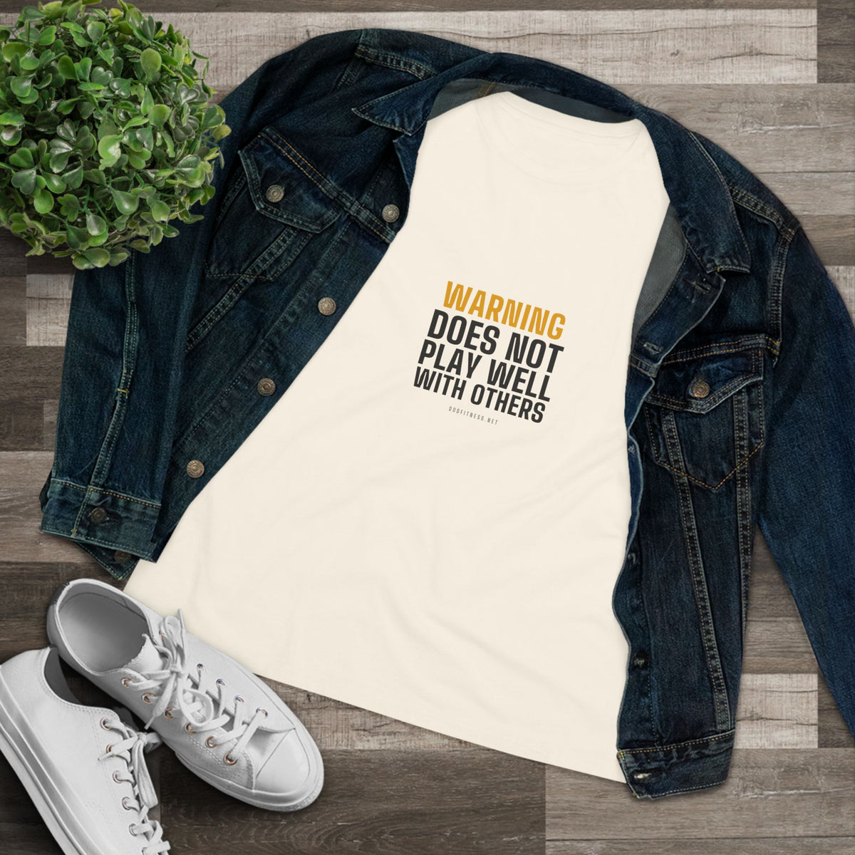 Warning Label women's tee - funny gym shirt by DoD Fitness