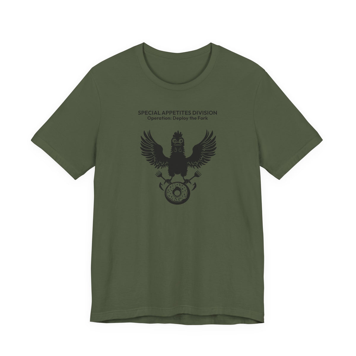 MEAL Team 6 - Deploy the Fork men's tee in Military Green - funny gym shirt by DoD Fitness