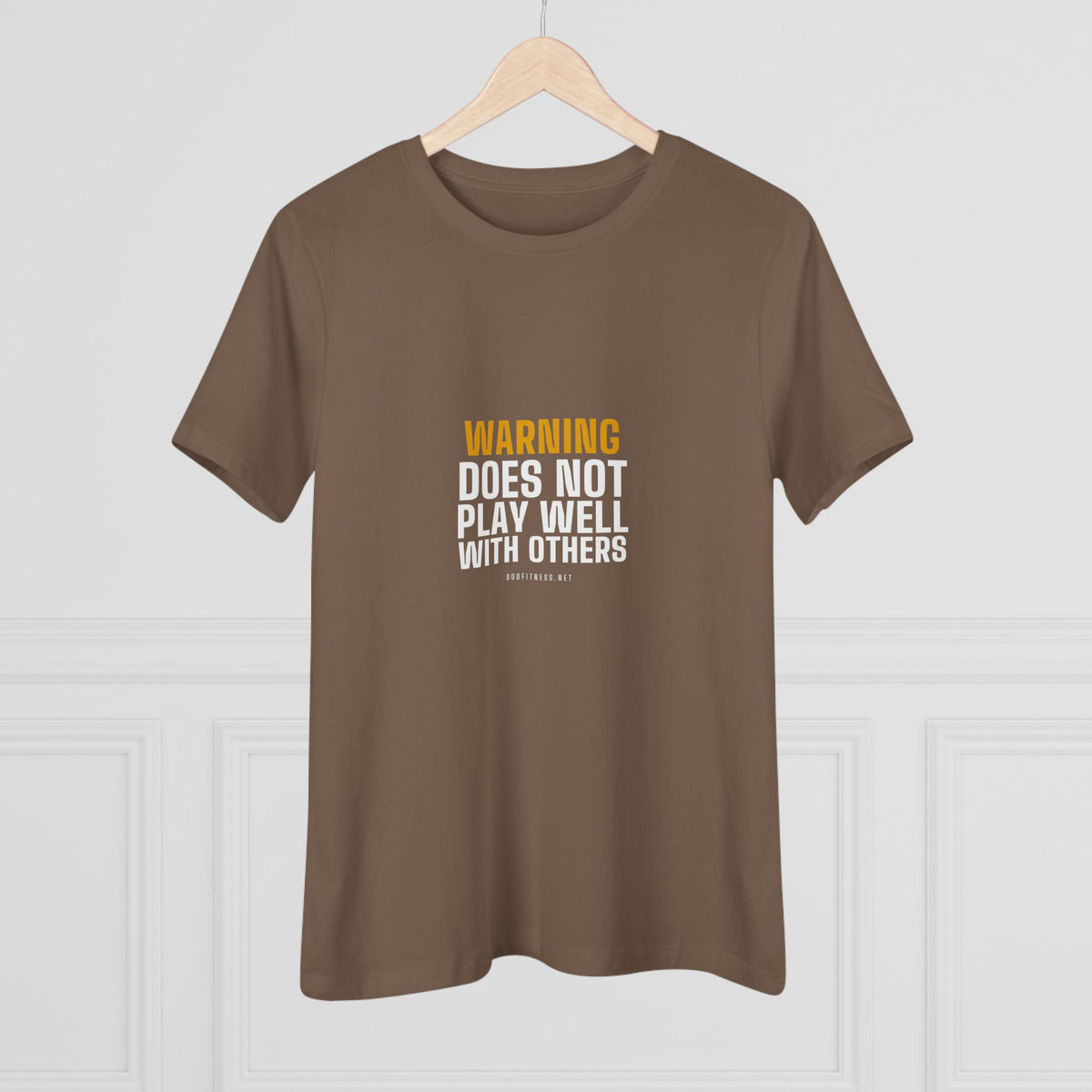 Warning Label women's tee - funny gym shirt by DoD Fitness