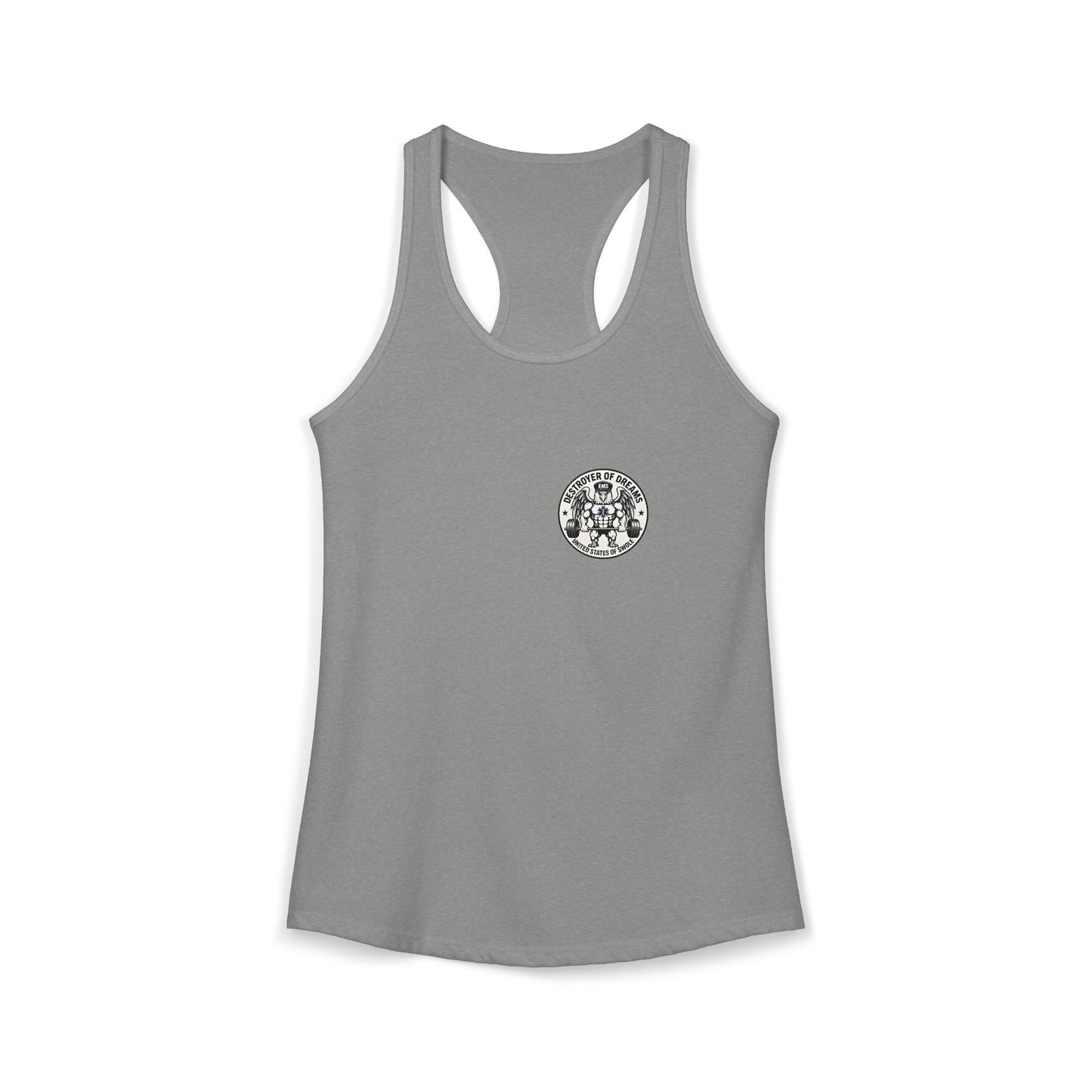 Thin Green Line women's tank in Heather Grey - funny gym shirt by DoD Fitness