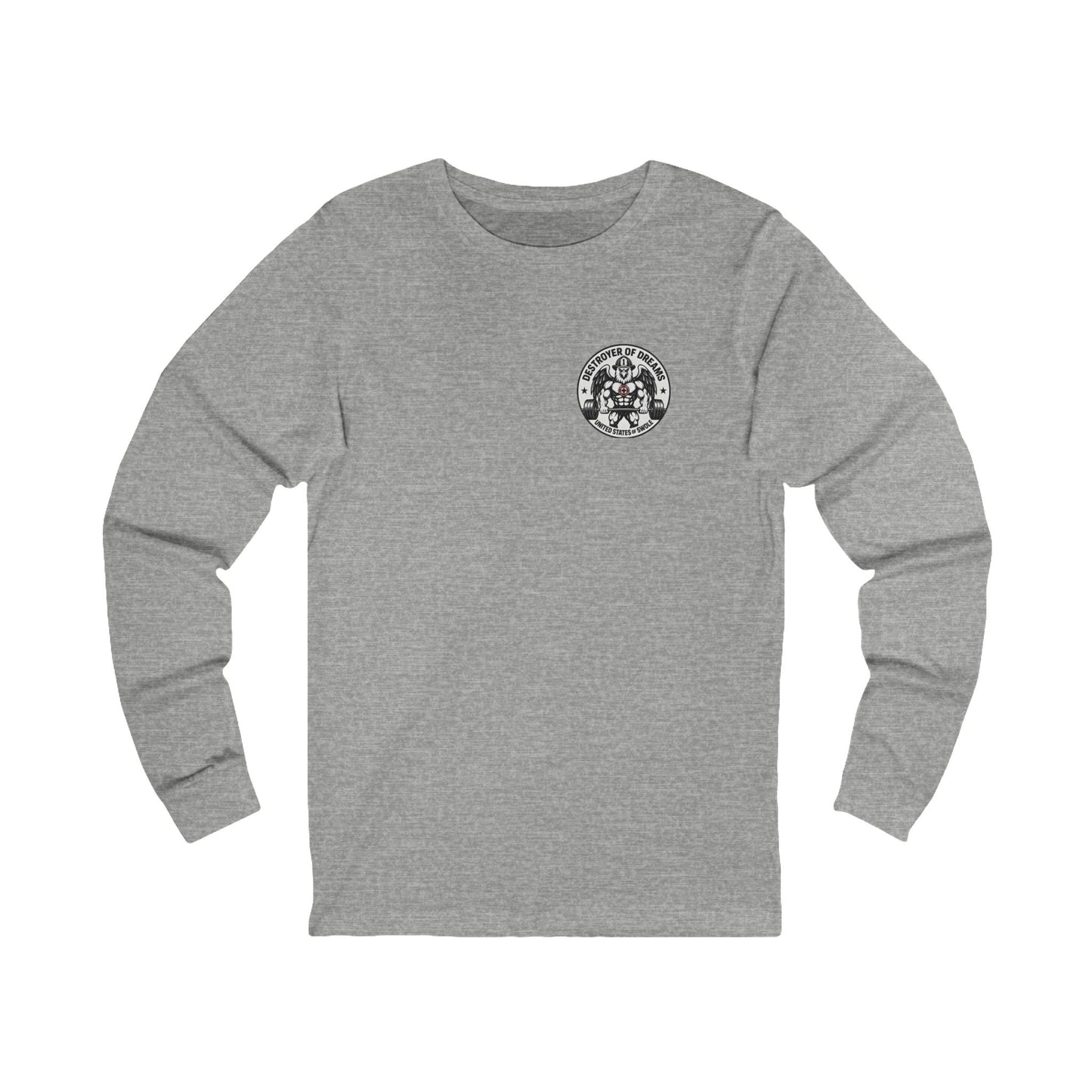 Thin Red Line long sleeve in Athletic Heather - funny gym shirt by DoD Fitness