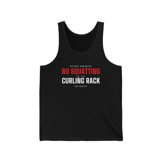 Curling Rack men's tank in Black - funny gym tank by DoD Fitness