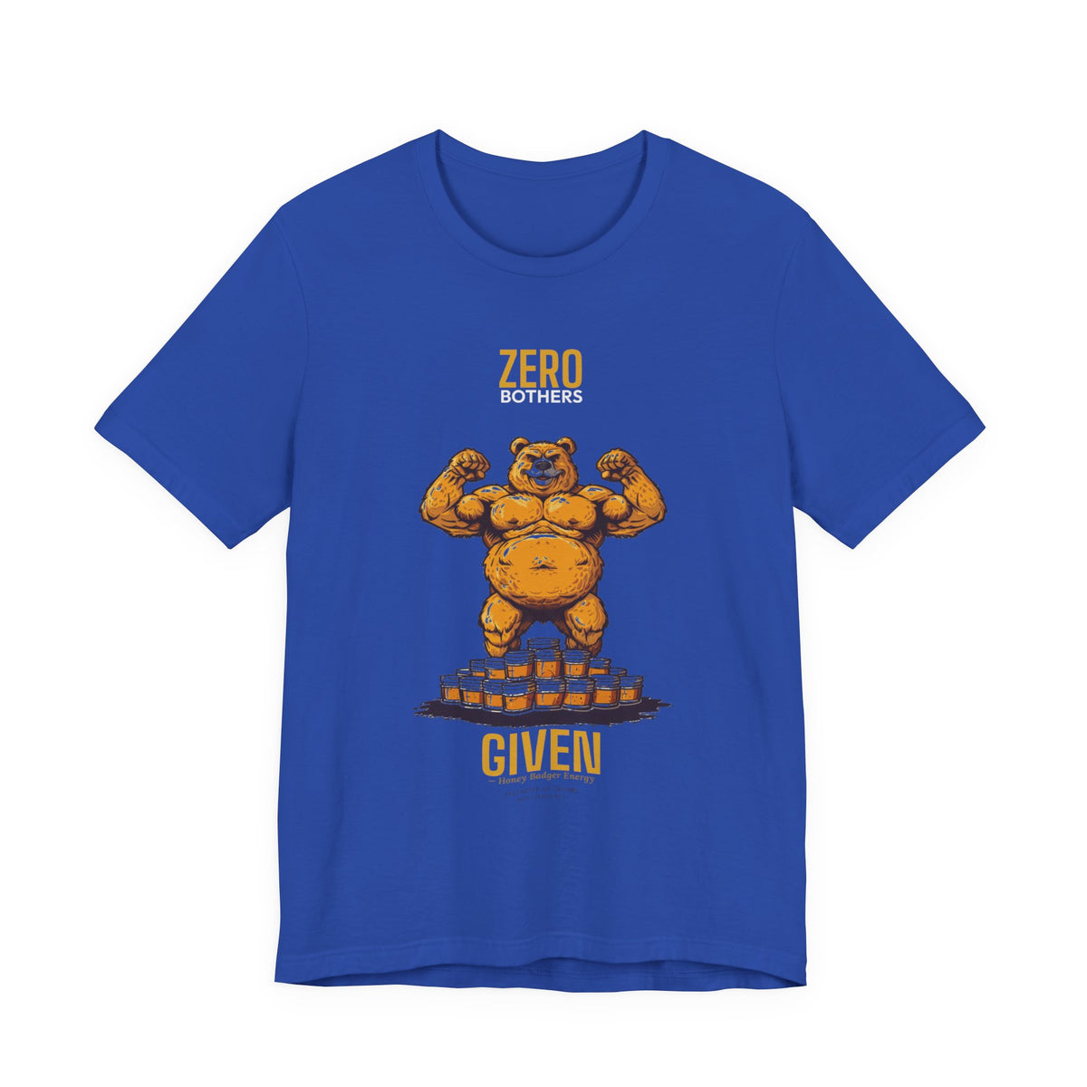 Zero Bothers tee in True Royal - funny gym shirt by DoD Fitness
