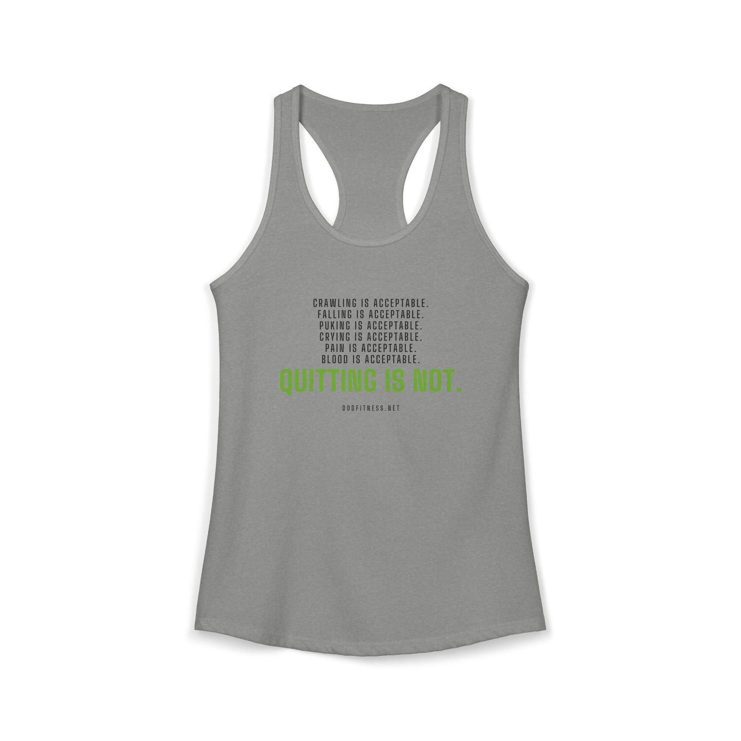DoD Fitness - Quitting Is Not Women's Tank