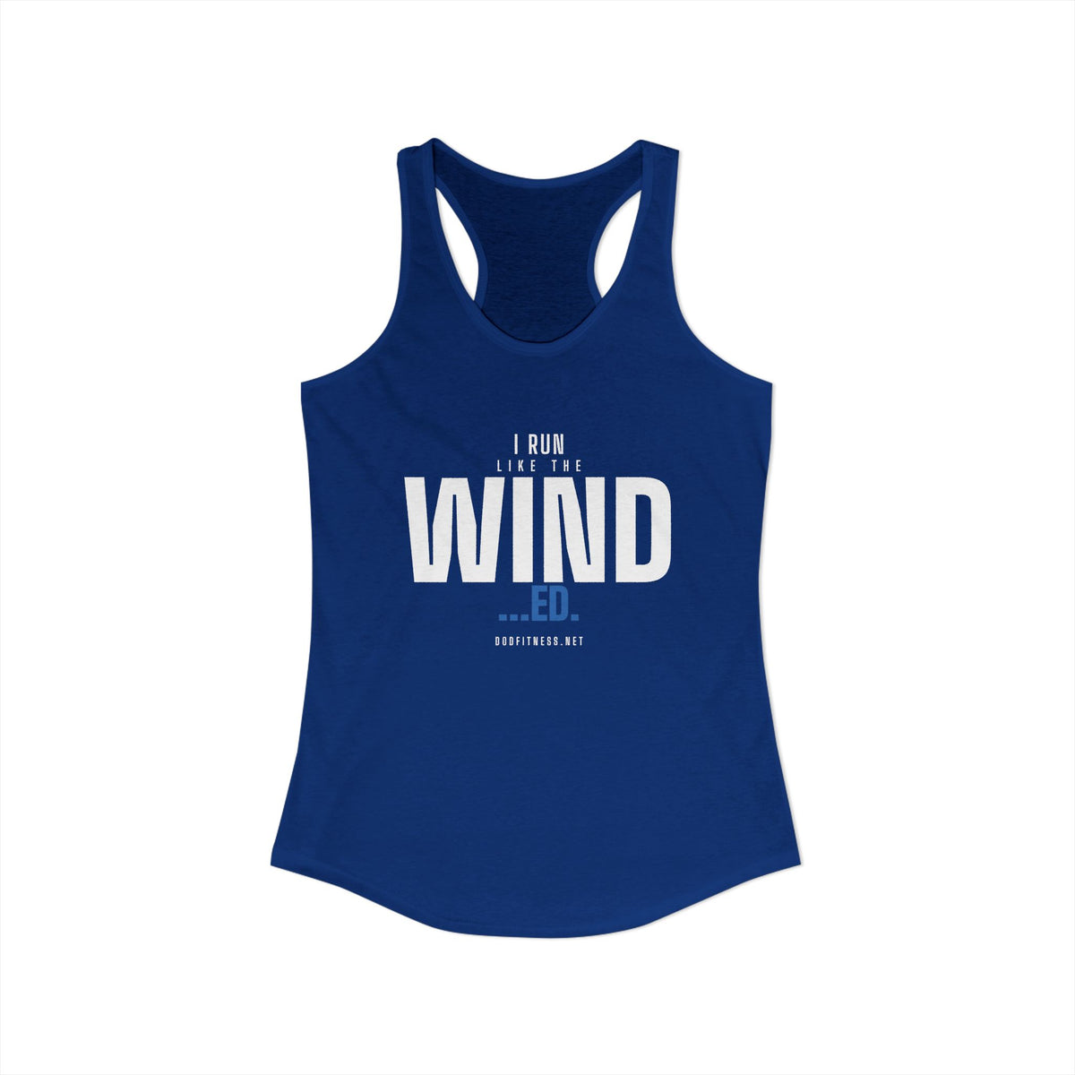 Winded women's racerback tank in Solid Royal - funny gym tank by DoD Fitness