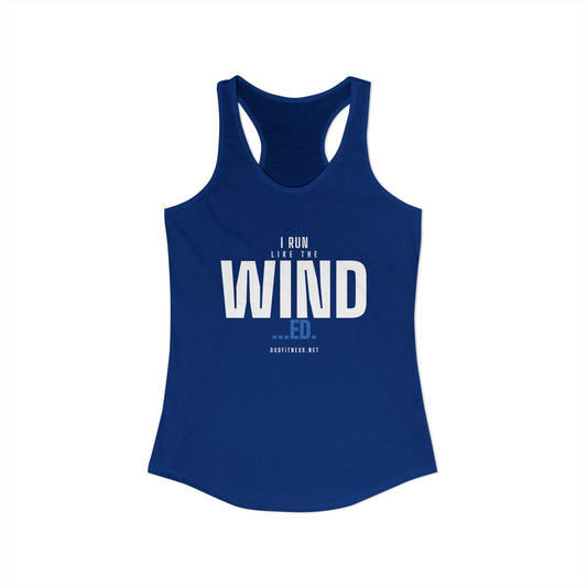 Winded women's racerback tank in Solid Royal - funny gym tank by DoD Fitness