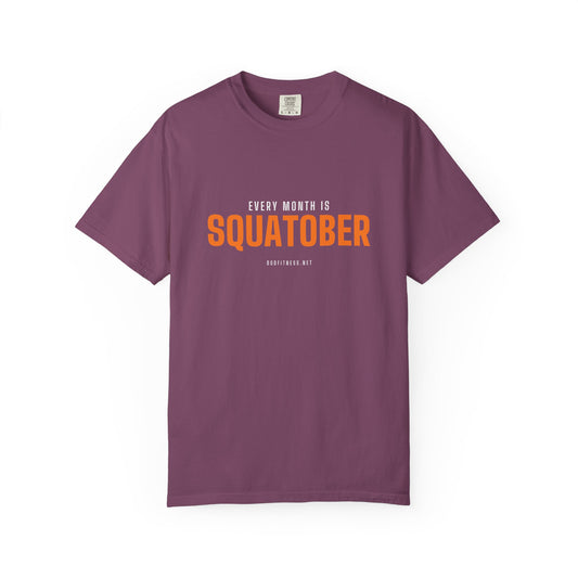 Squatober men's tee in Pepper - funny gym shirt by DoD Fitness