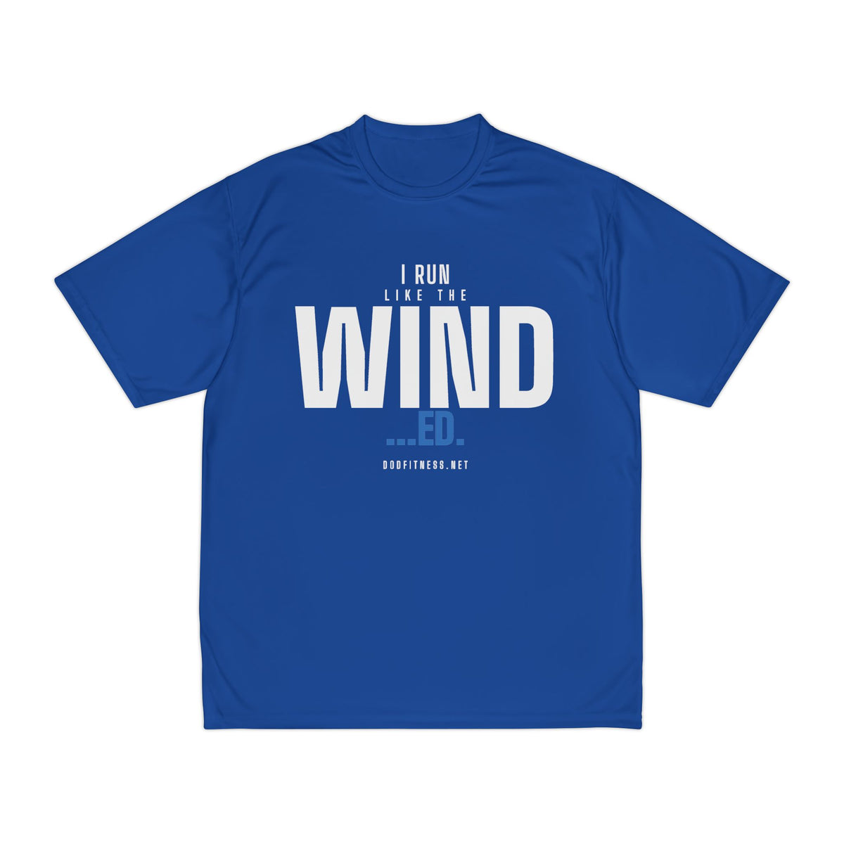 Winded performance tee in Royal - funny gym shirt by DoD Fitness