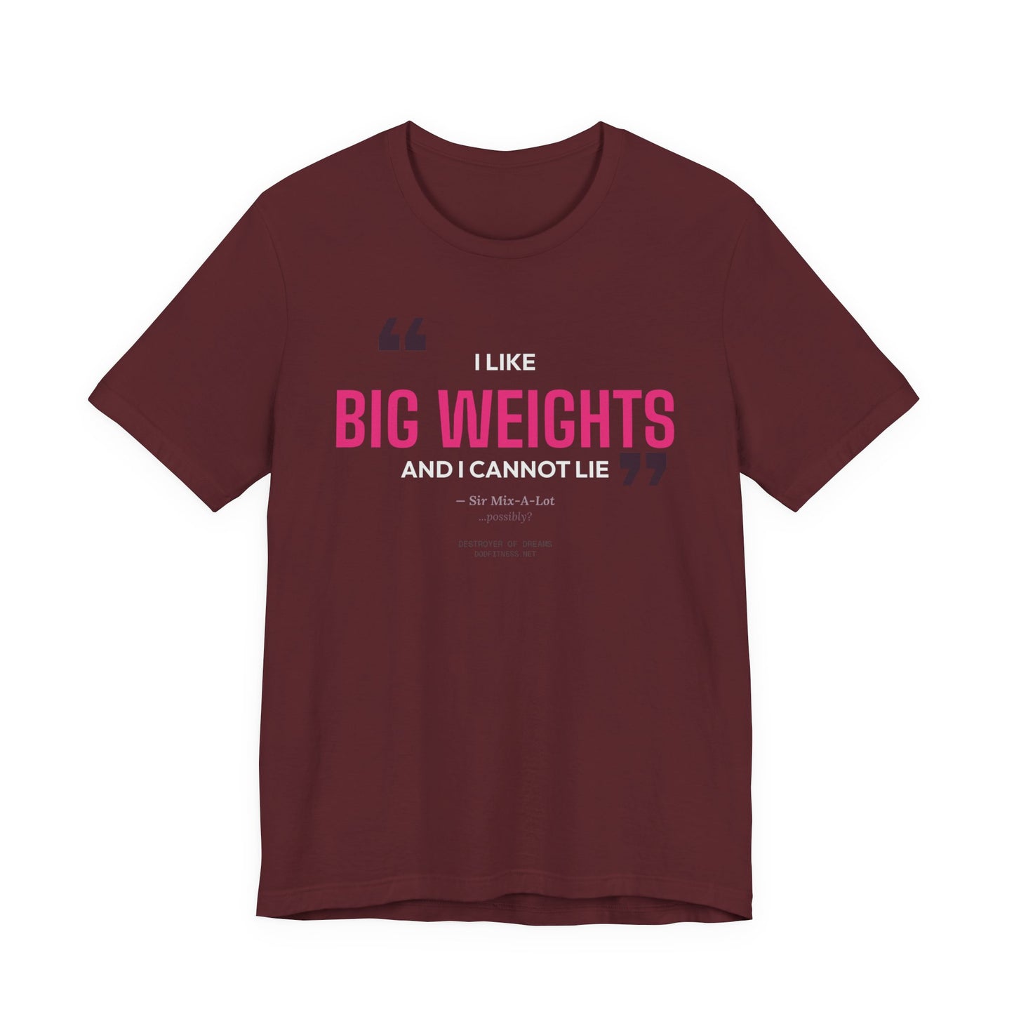 Big Weights men's tee - funny gym shirt by DoD Fitness