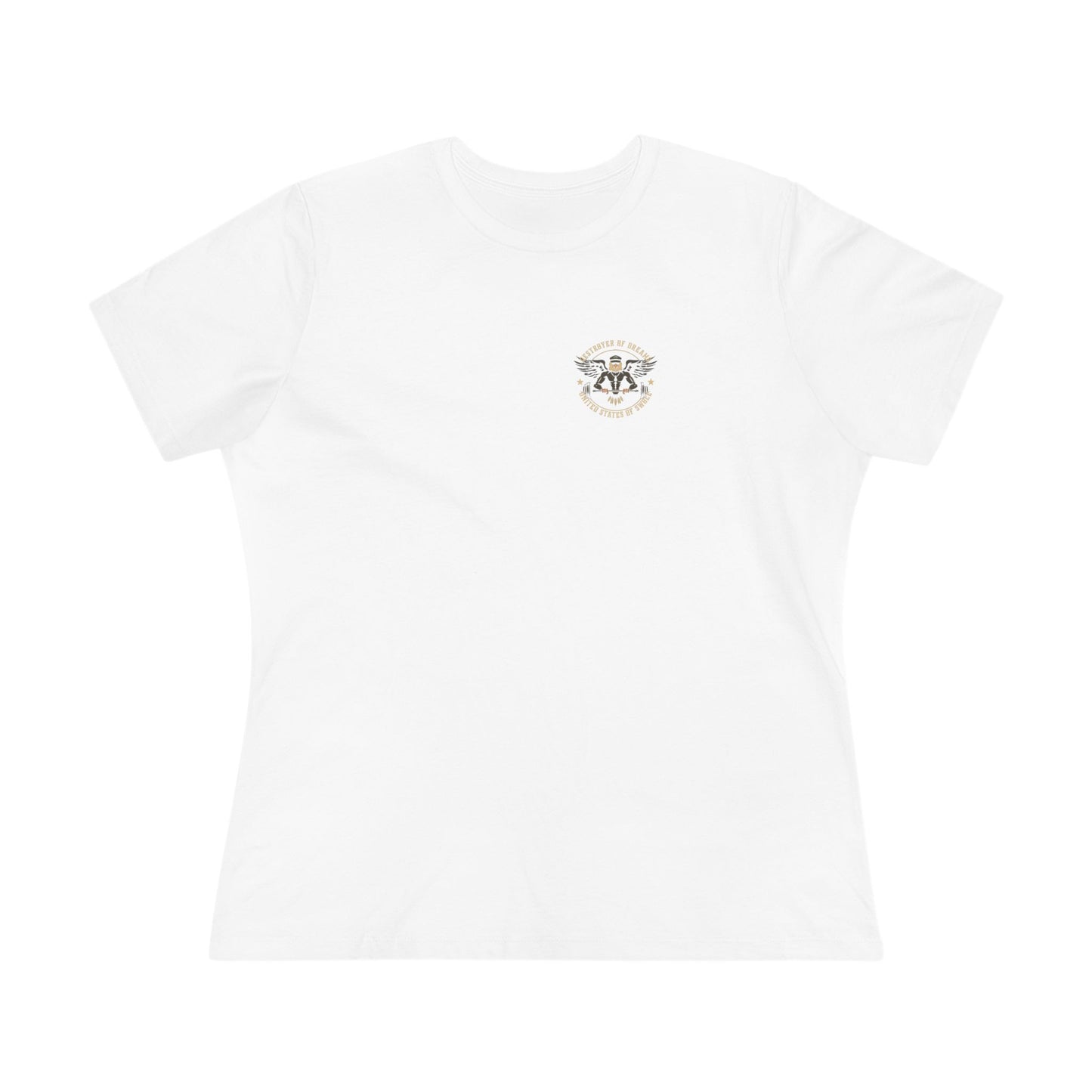 United We Serve - Military women's tee in White - funny gym shirt by DoD Fitness