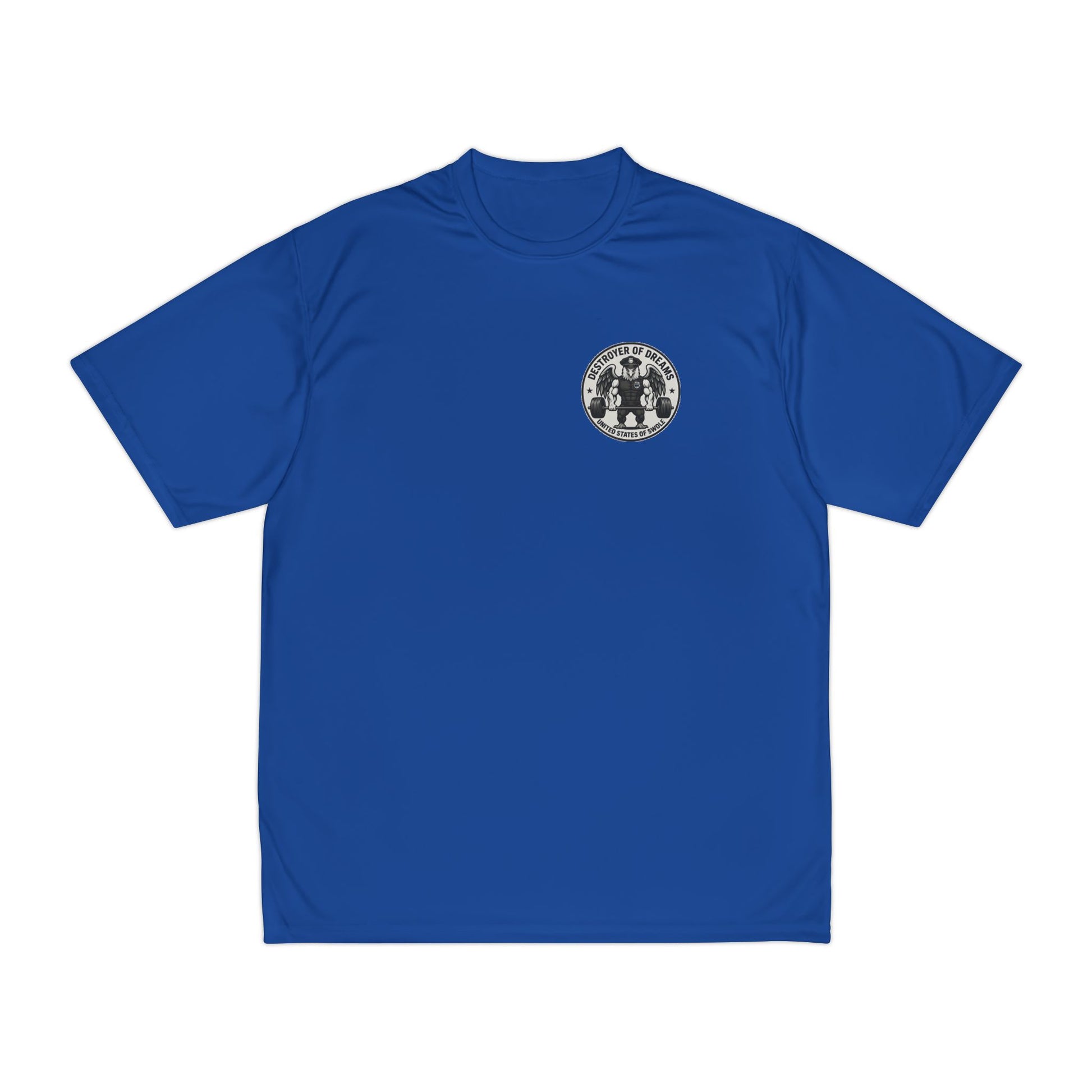 Thin Blue Line moisture wicking shirt in Royal - funny gym shirt by DoD Fitness